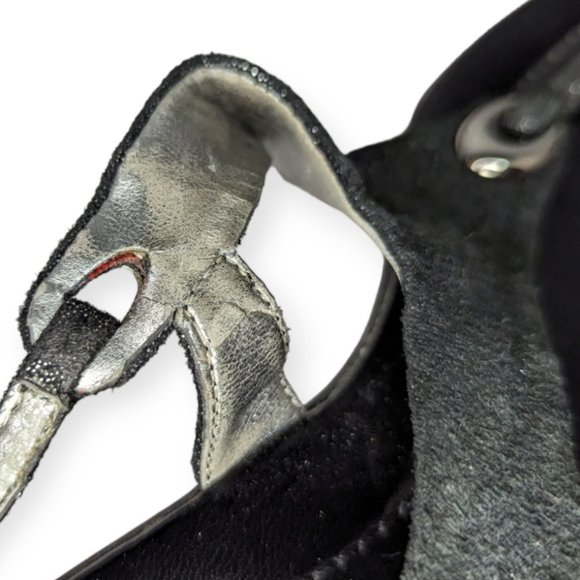 AK Anne Klein InFlex Black & Glittery Sandals Size 6 - Picture 11 of 12